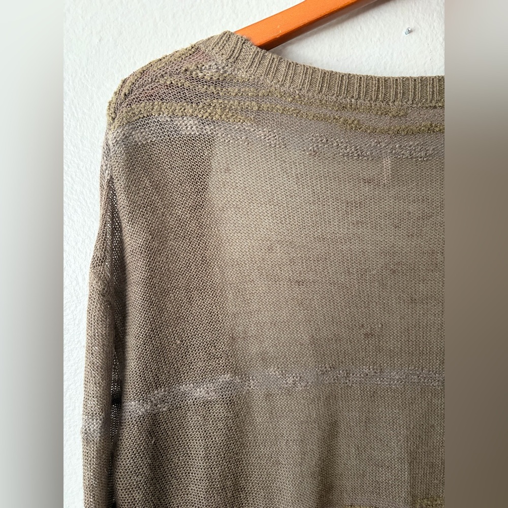 Free People Open Knit Green Brown Duster Cardigan Sweater Women’s Extra Small XS - Picture 7 of 14